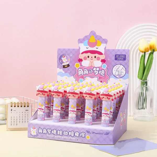Borracha Press Menina com touca de Unicórnio