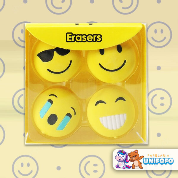 Borracha kit com 4 Emoji Smile modelo 2