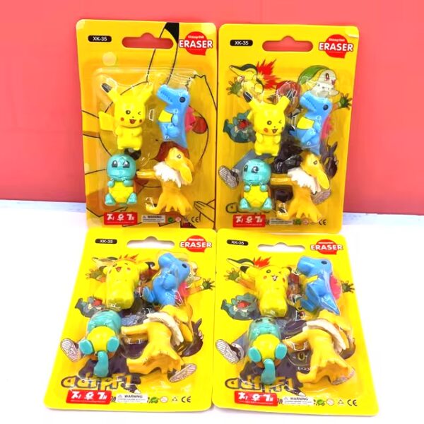 Borracha Pokémon kit com 4