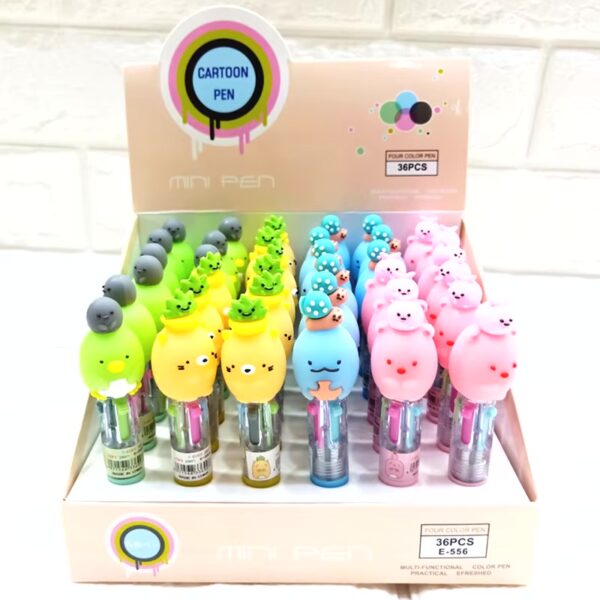 Caneta Mini com 4 cores Kawai Sumikko amarela