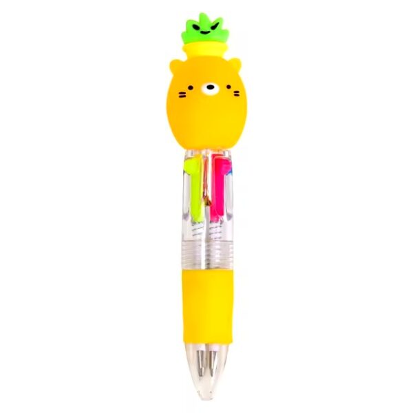Caneta Mini com 4 cores Kawai Sumikko amarela
