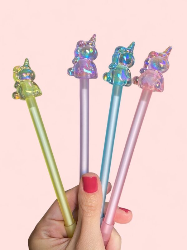 Caneta Unicórnio de Cristal Azul