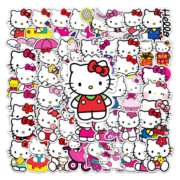 Adesivo criativo Hello Kitty kit com 10 Stickers sortidos