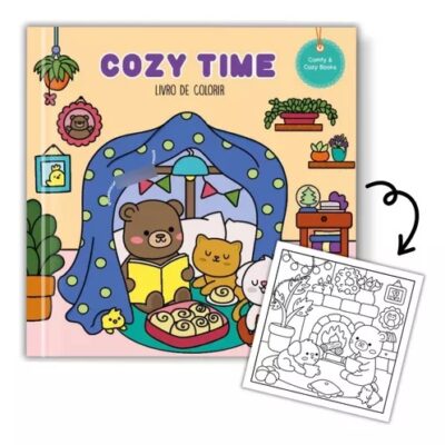 Livro para colorir - lindos desenhos para pintar ursinhos Cozy Time